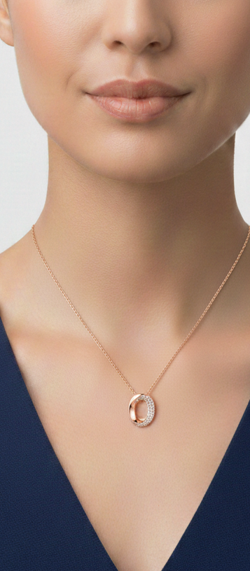 0.25 Ct Lab Grown Diamond Circle Initial O Necklace