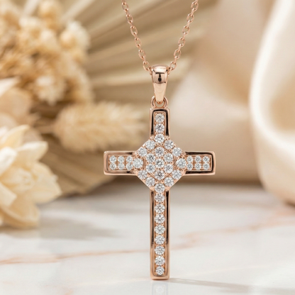0.700ct lab grown Cross Necklace