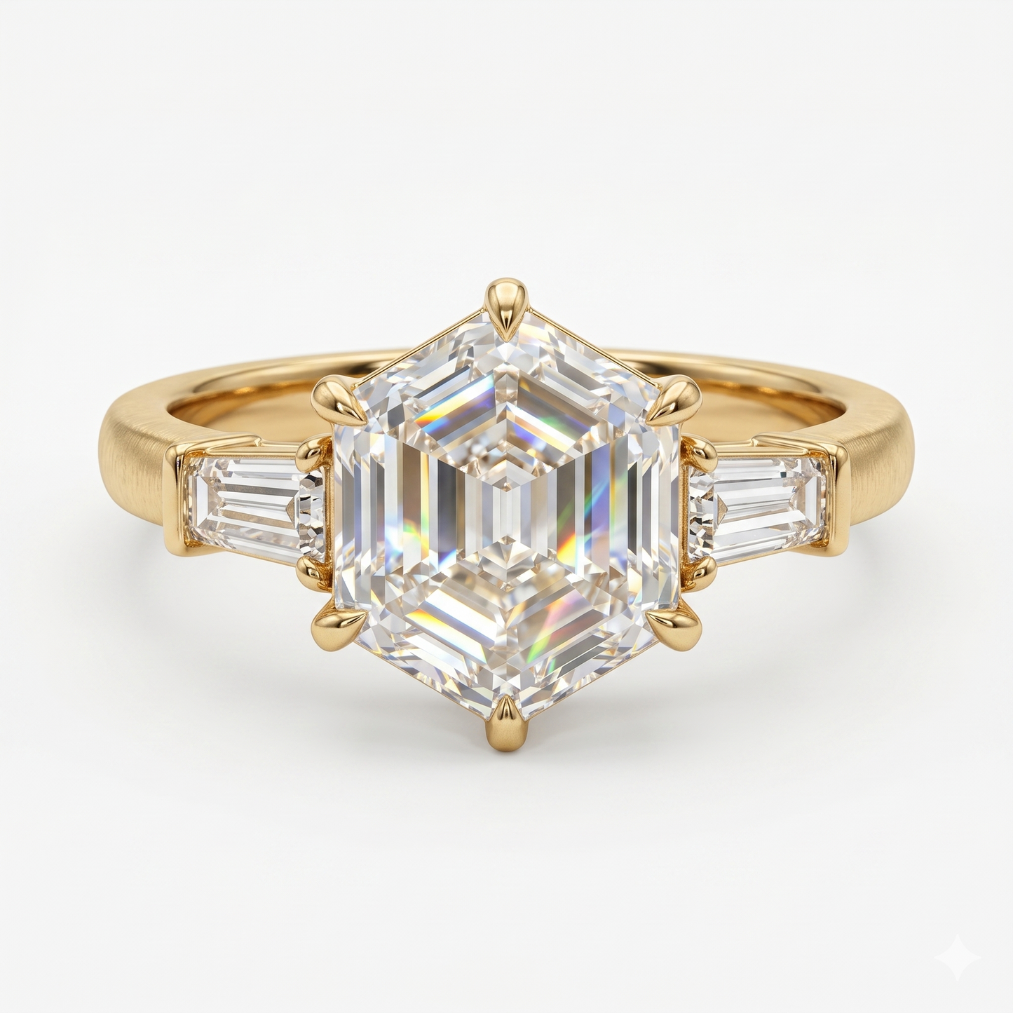 1.160ct Hexagon Lab Grown Diamond Engagement Ring