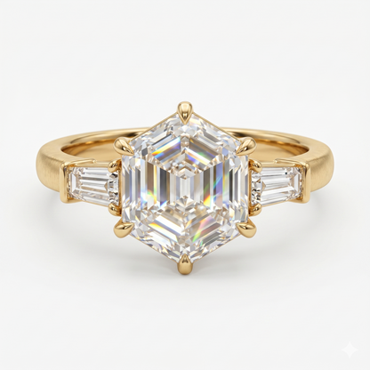 1.160ct Hexagon Lab Grown Diamond Engagement Ring