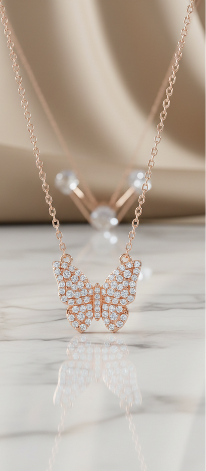 0.300 Ct Butterfly Lab-Grown Diamond Necklace