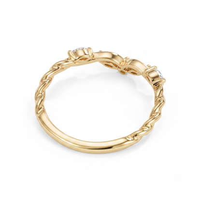 0.300 ct Marquise Cut Lab Grown Diamond V Shape Curved  Band Ring