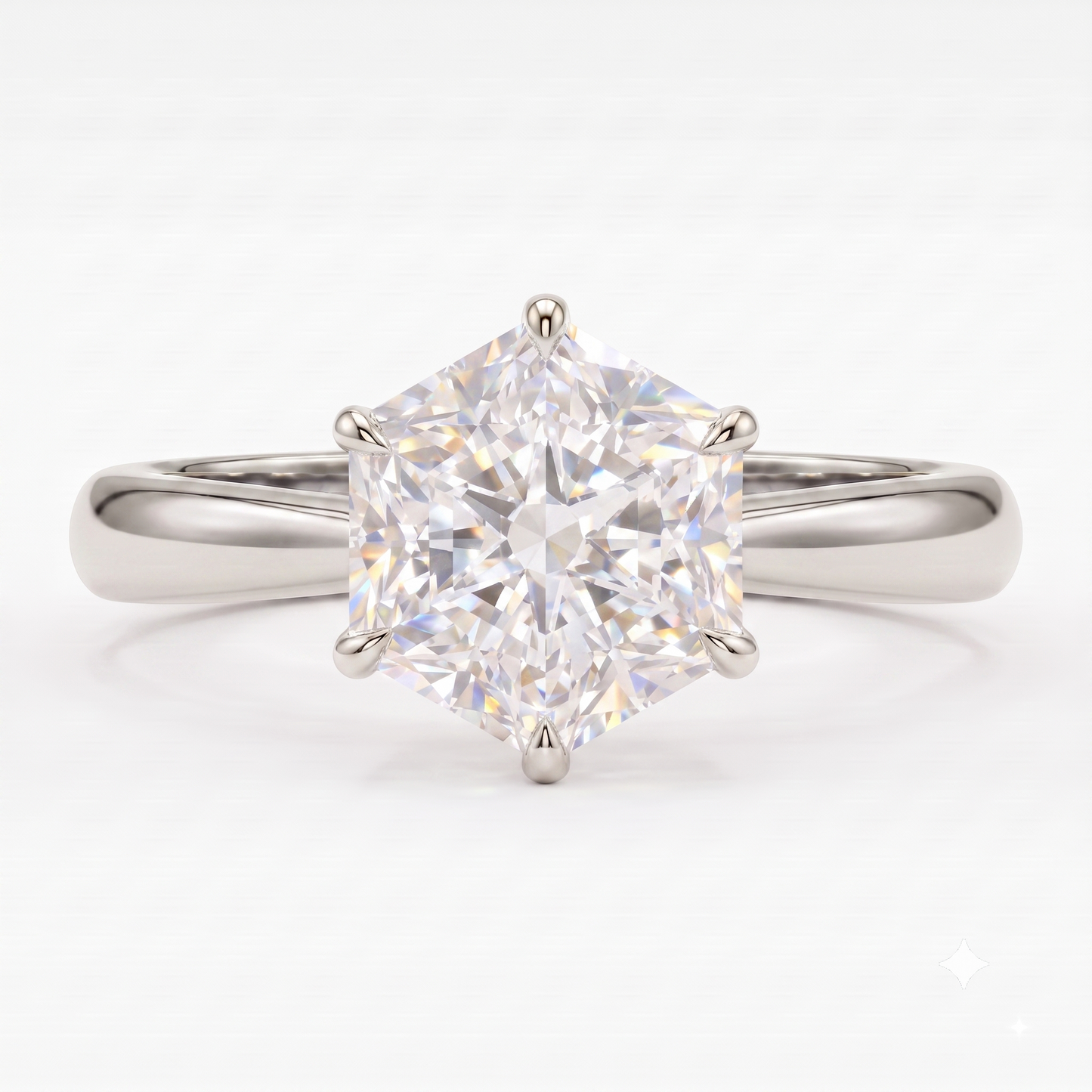 hexagon cut engagement ring​

