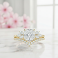1.65 Ct Cushion Cut Diamond Bridal Set – Floral Halo Ring