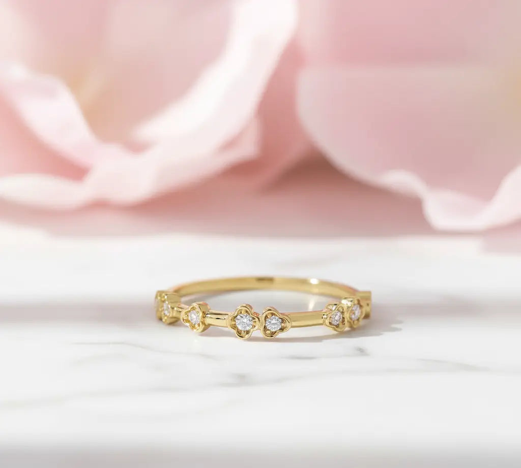 Dainty Lab-Grown Diamond Stackable Ring – 14K Yellow Gold