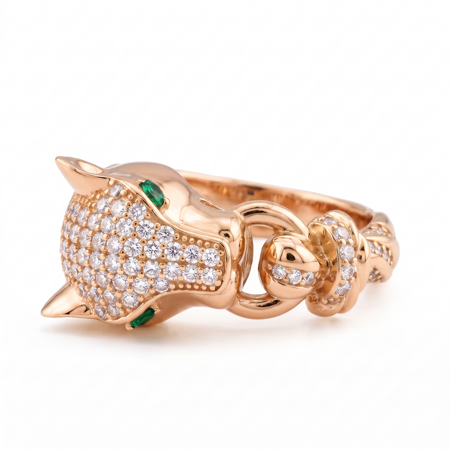 Panther Ring With Lab-Grown Diamond, Animal Ring