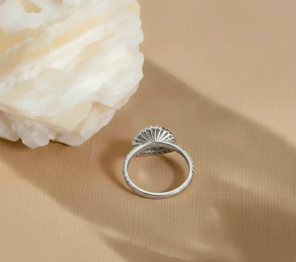 Sunburst Half-Sun Diamond Band – 14K Gold Lab-Grown Ring