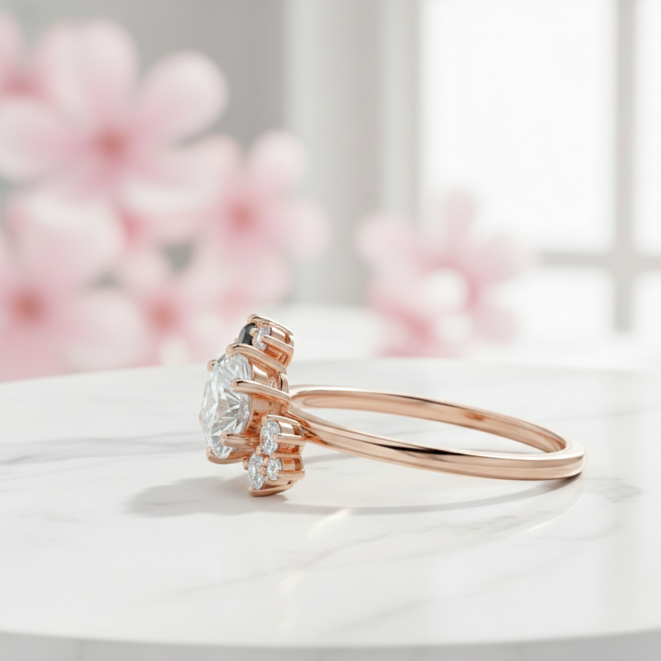 1.00ct Hexagon Cut Engagement Ring