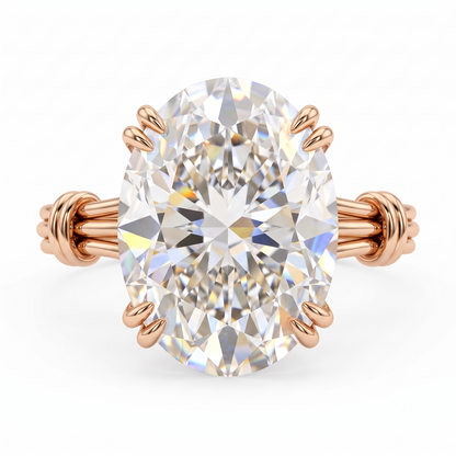 1.00CT Oval Cut Lab Grown Diamond Solitaire Classic Engagement Ring