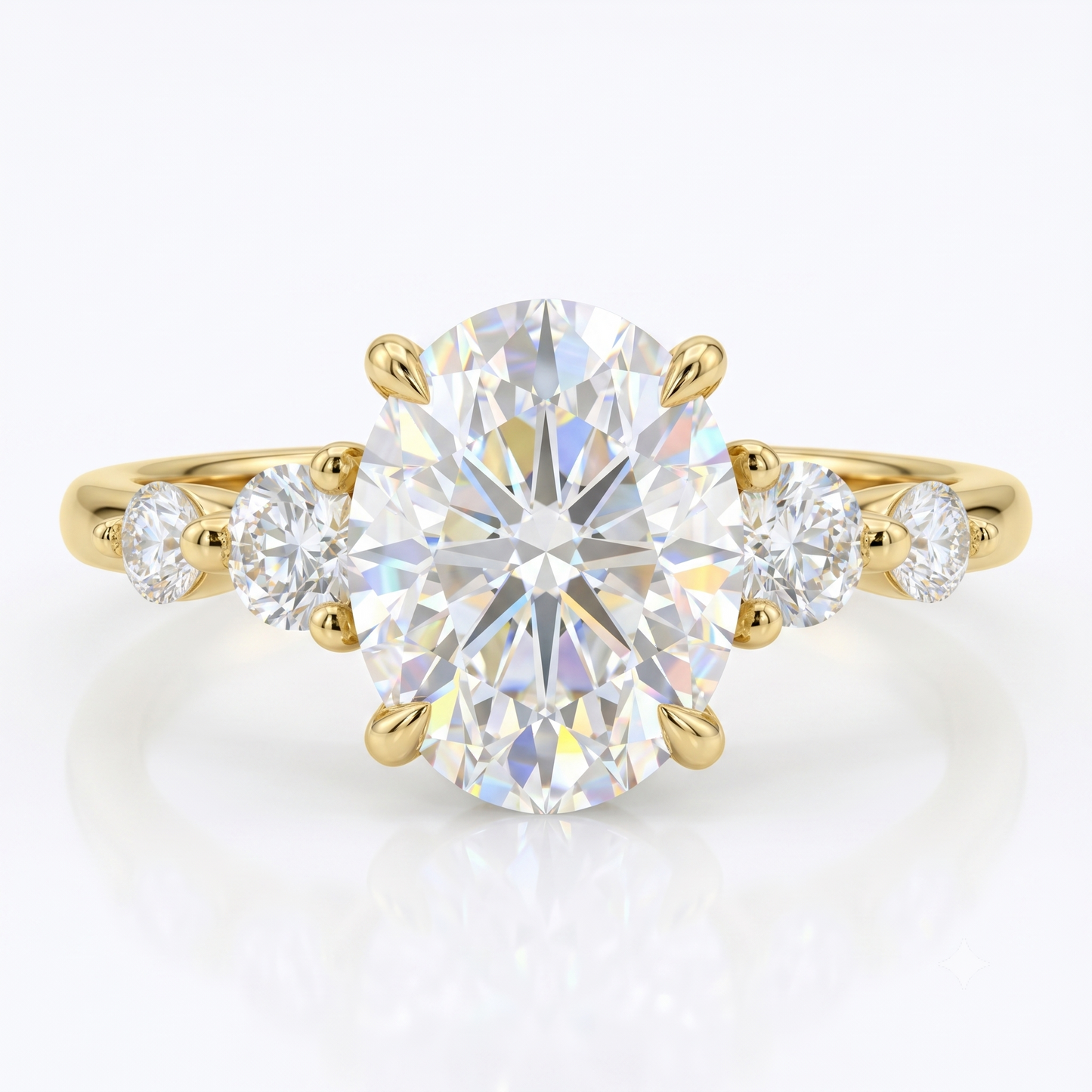 2CT Oval Cut Lab Grown Diamond Engagement Ring • Rose Gold Cluster Bridal Ring