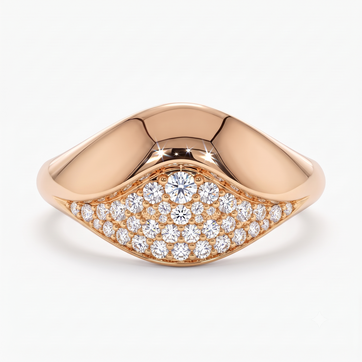 0.500 ct Round Cut Lab Grown Diamond Cluster Wedding Band