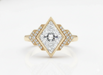 3.30 Ct Kite Cut Lab Grown Diamond Engagement Ring