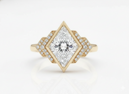 3.30 Ct Kite Cut Lab Grown Diamond Engagement Ring