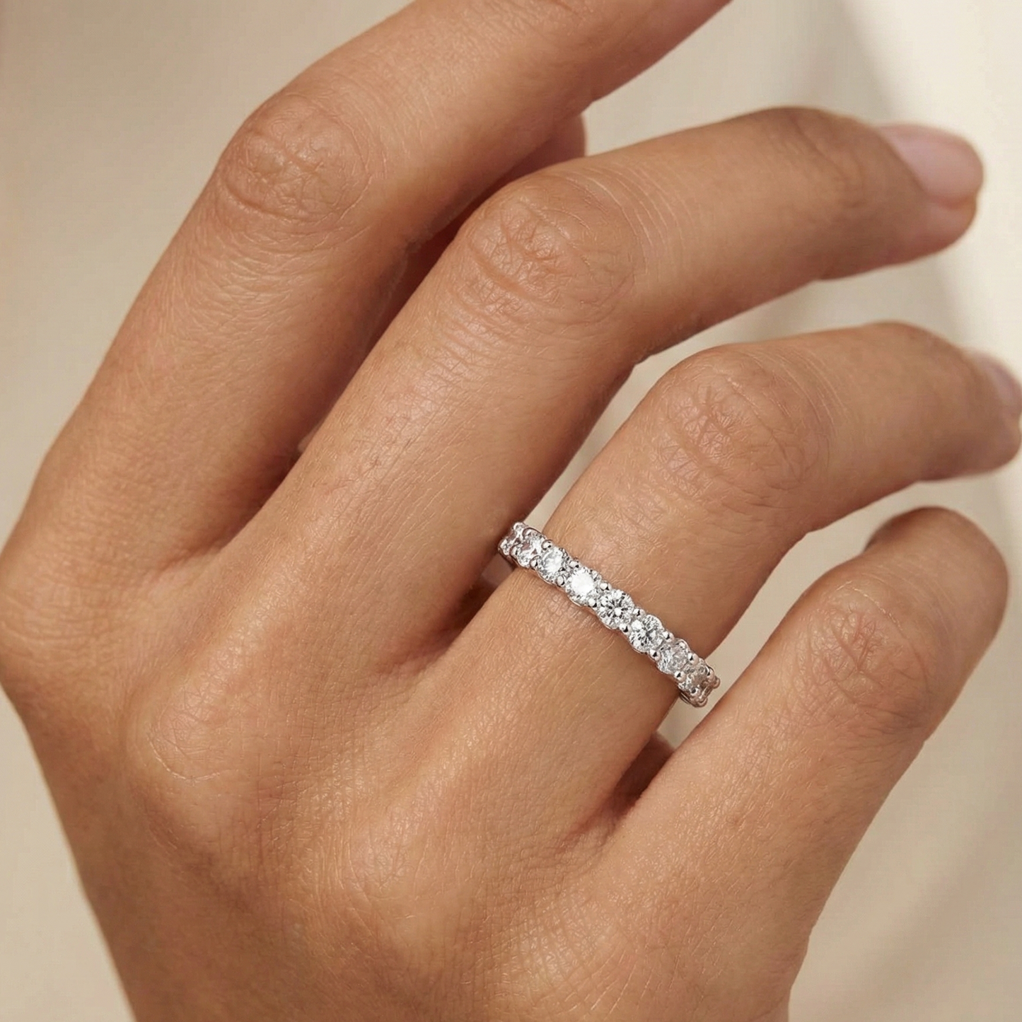 0.375 Ct Lab-Grown Diamond Wedding Band – 14K Eternity Ring