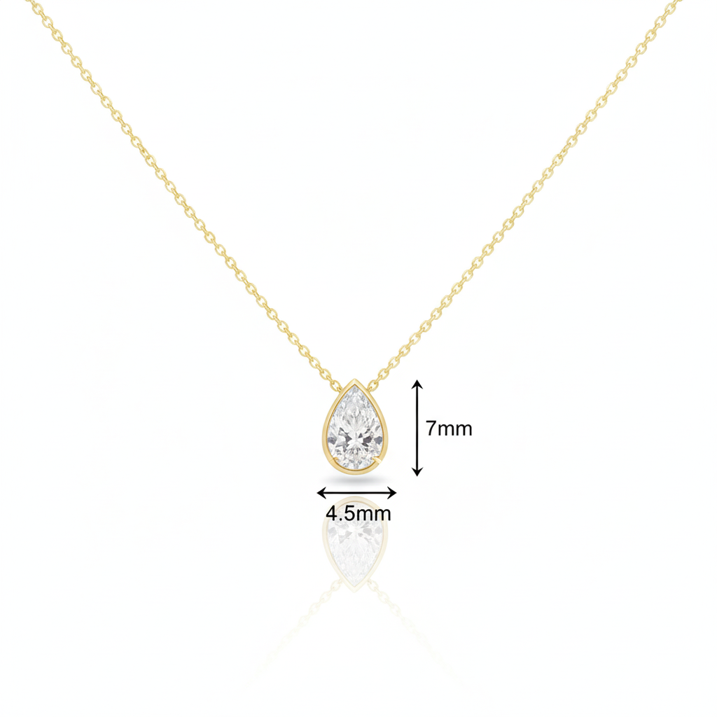 0.500ct Pear Lab-Grown Solitaire Necklace