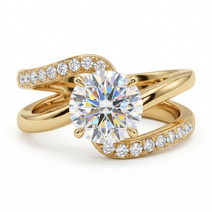 2.0ct Round Cut Petite Twist Lab-Grown Engagement Ring