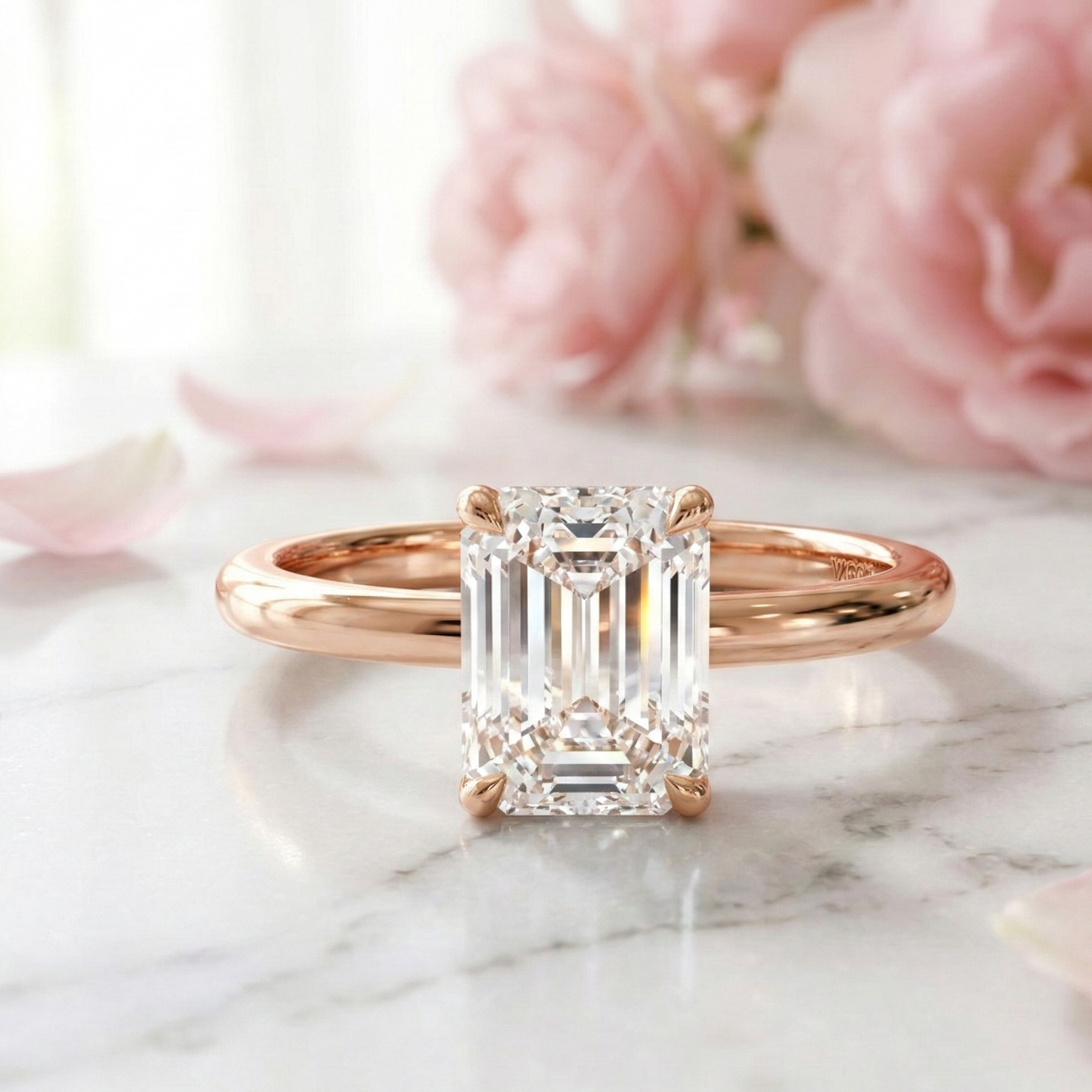 2.00CT Emerald Cut Lab Grown Diamond Engagement Ring