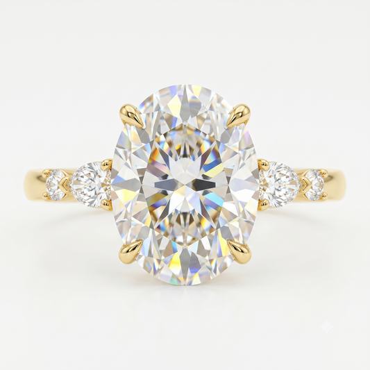 3.00ct Oval Cut Lab-Grown Engagement Ring