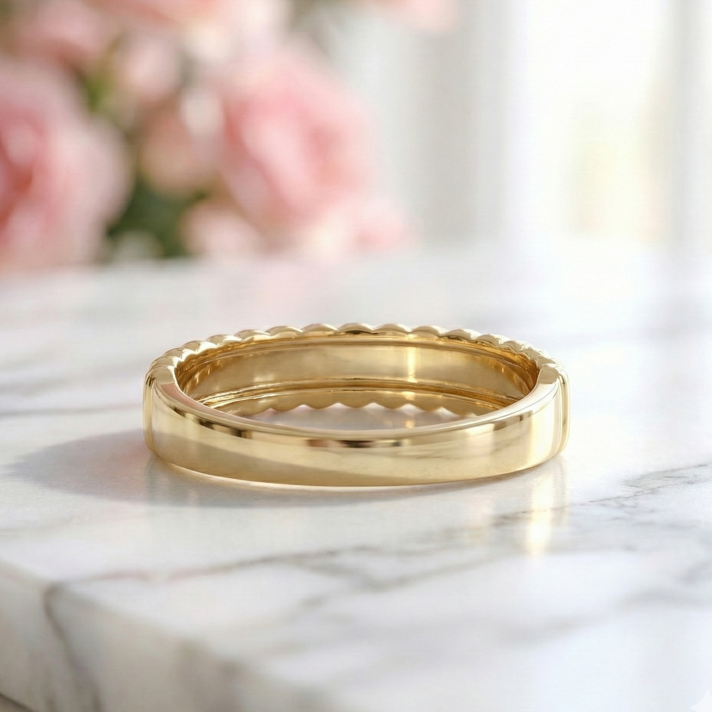 0.13 Ct Lab-Grown Diamond Line Wedding Band – 14K Gold