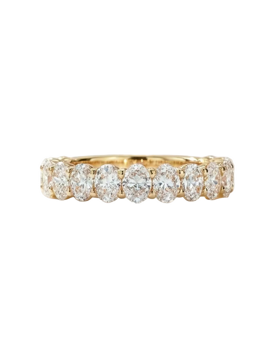 1.36 Ct Oval Moissanite Wedding Band – Half Eternity Ring