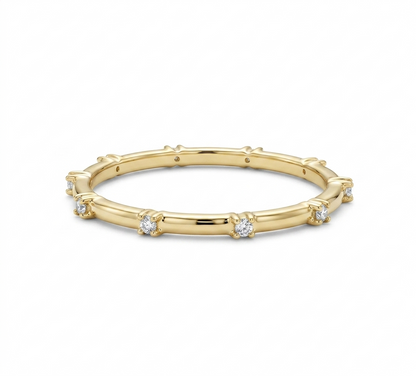 14K Gold Beaded Rosary Ring with Lab-Grown – Unique Jewelry Gift for Her