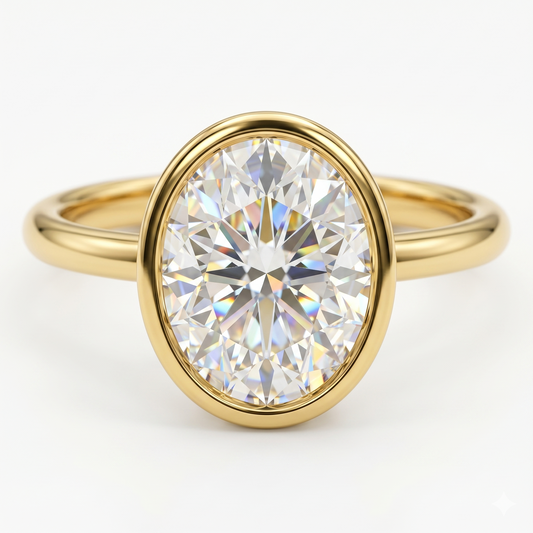 Oval Lab-Grown 2.00 CT Oval Solitaire Engagement Ring