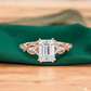 1.6CT Emerald Cut Lab Grown Diamond Engagement Ring