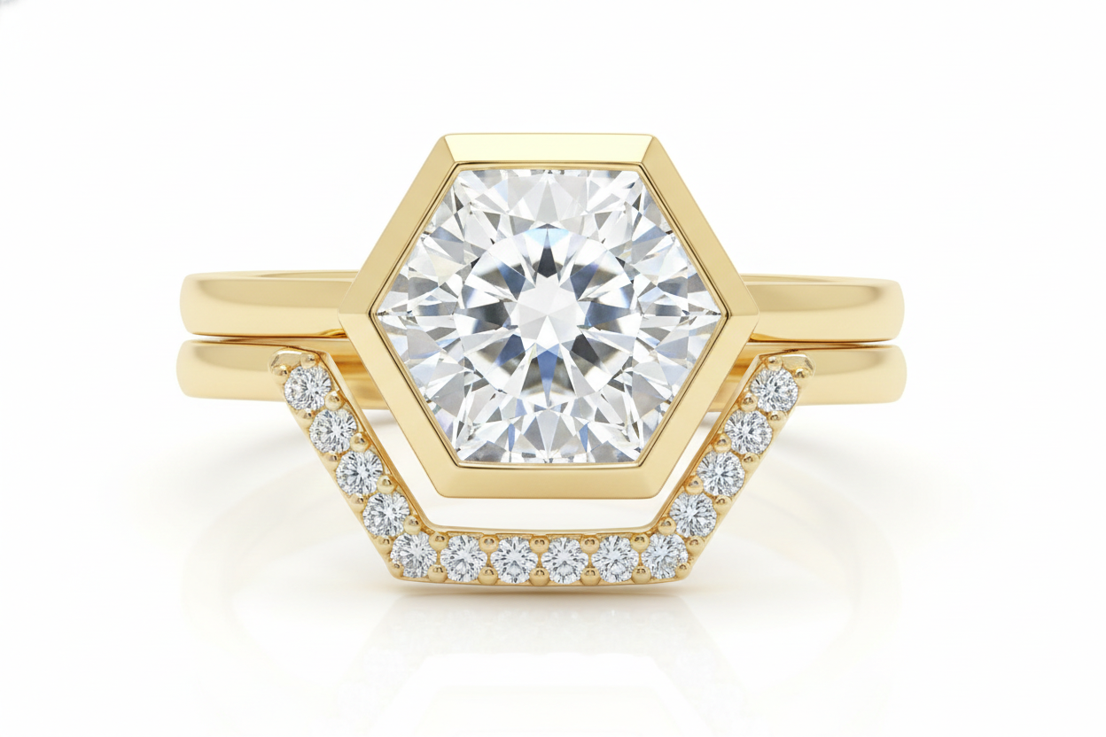 hexagon cut engagement ring​

