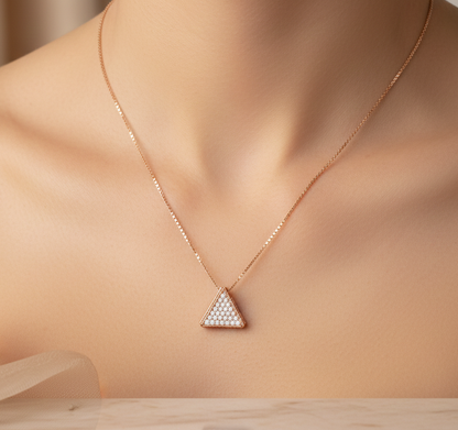 0.300 Ct Triangle Lab-Grown Diamond Necklace – 14K Gold Pendant