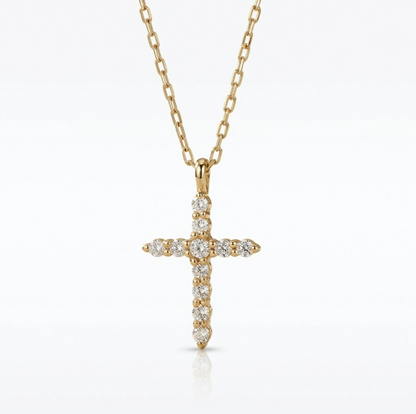 0.150 Ct Dainty Cross Pendant Necklace