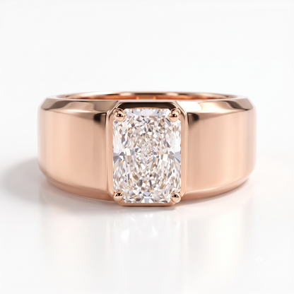 14K gold men's diamond ring