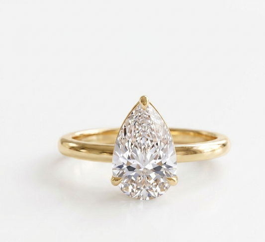 2 Ct Pear Lab Diamond Solitaire Ring
