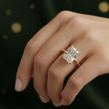 radiant cut moissanite engagement ring
