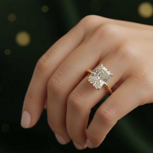 radiant cut moissanite engagement ring
