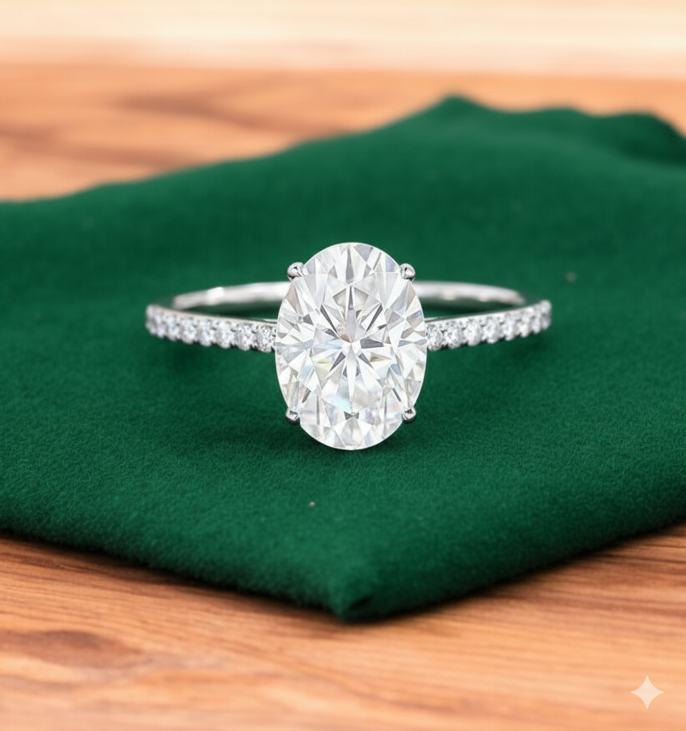 2.680 ct Oval Shaped Lab Grown Diamond Engagement Ring