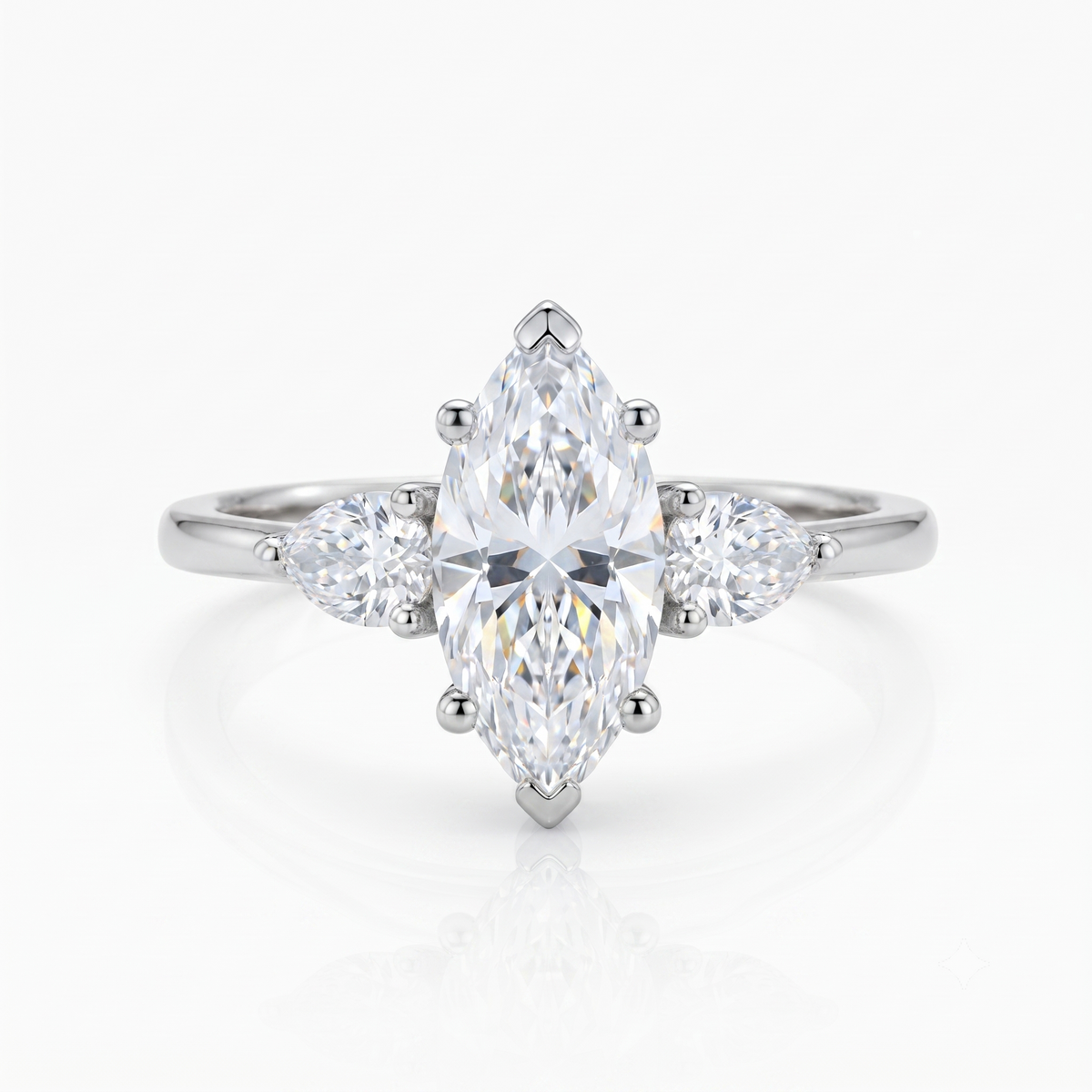 1.300 ct Vintage Marquise Lab Grown Diamond Engagement Ring