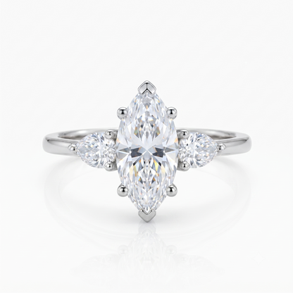 1.300 ct Vintage Marquise Lab Grown Diamond Engagement Ring