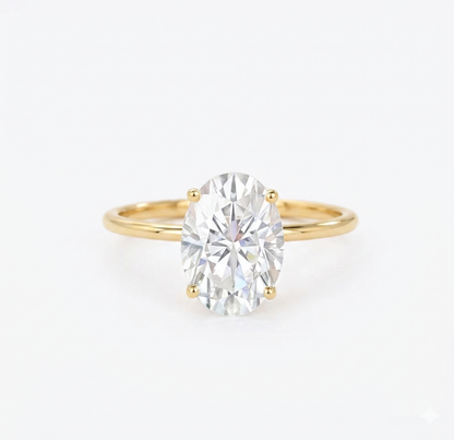 2.5 Carat Lab Grown Diamond Ring – Oval Solitaire 2.614 Ct