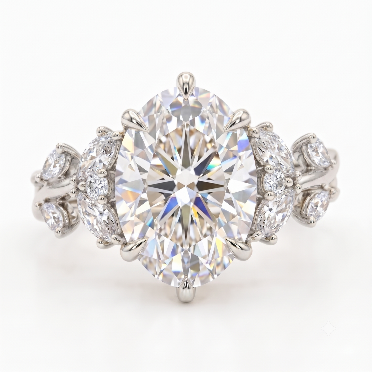 3.60 Carat Marquise Lab-Grown Cluster Engagement Ring