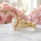 1.17 Ct Hexagon Lab Grown Diamond Art Deco Ring Set