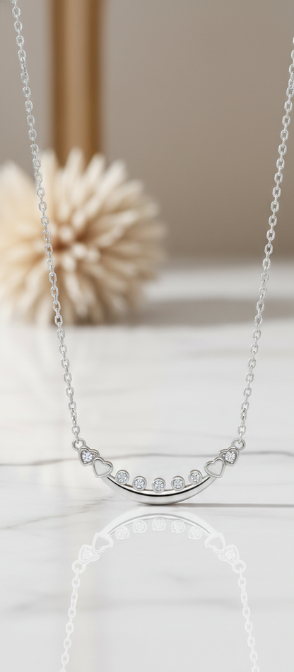 0.080 Ct Curved Bar Lab-Grown Necklace