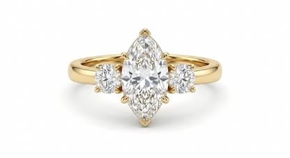 1.00 ct Three Stone Marquise Cut Lab Grown Diamond Engagement Ring