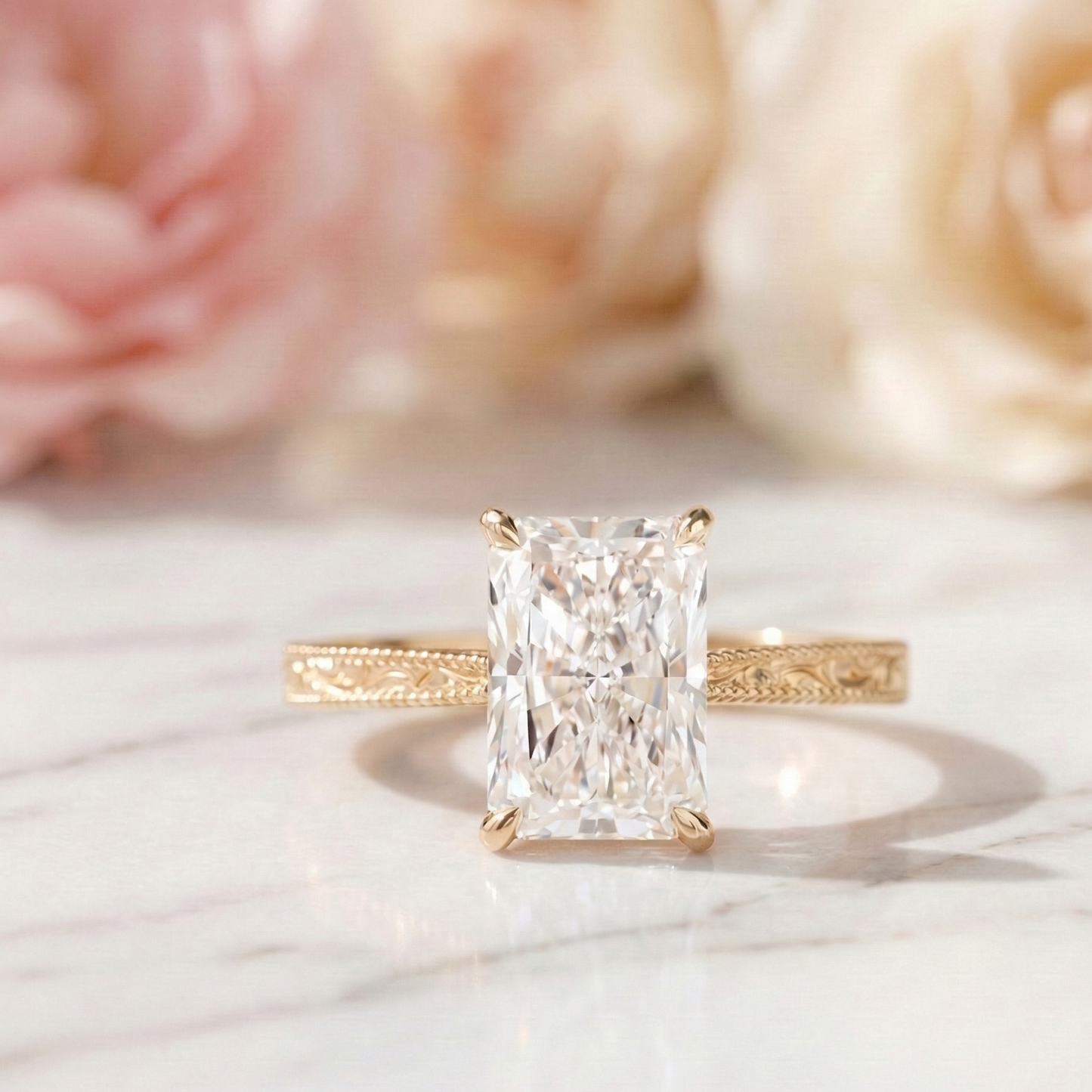 radiant lab grown diamond ring​

