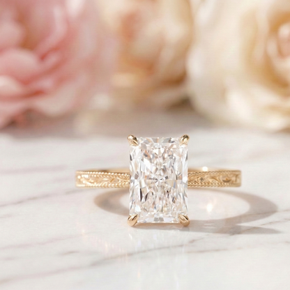 radiant lab grown diamond ring​

