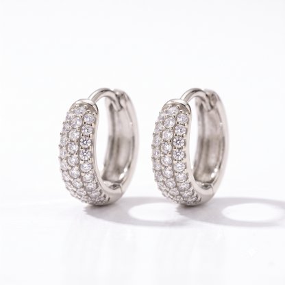 pavé diamond huggie hoops