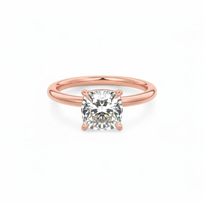 2.00Ct Cushion Cut Lab Grown Diamond Engagement Ring in 14k Yellow Gold