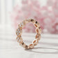 14K Gold Floral Eternity Diamond Band – Vintage Style Wedding Ring