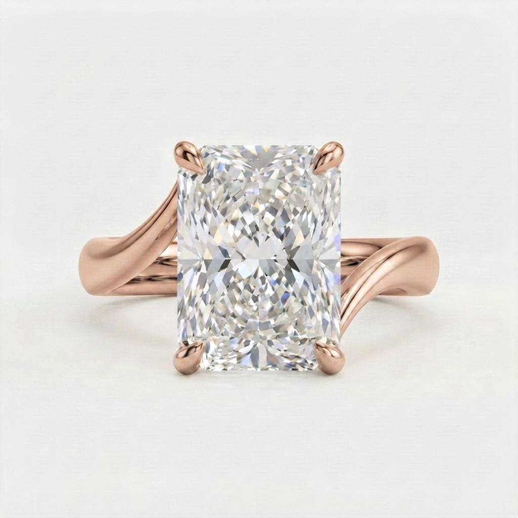 3 Carat Radiant Lab Grown Diamond Engagement Ring