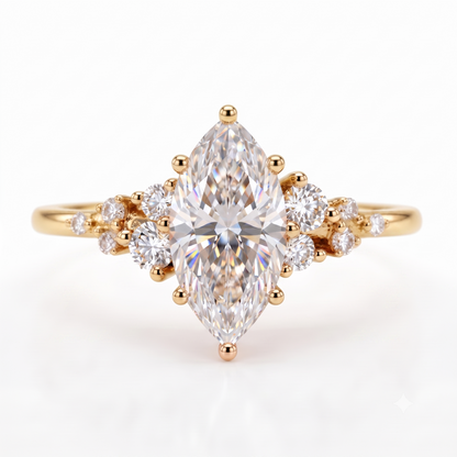2.16 Ct Marquise Lab Grown Solitaire Engagement Ring