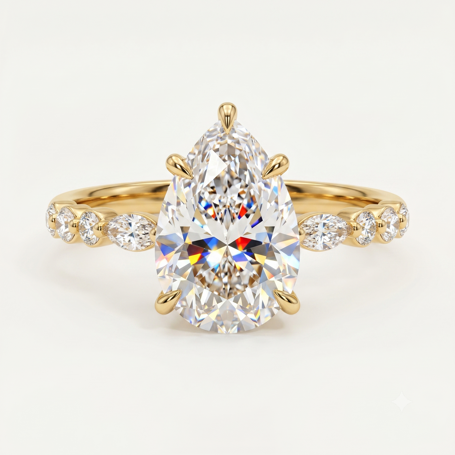 Pear shaped Lab-Grown engagement ring